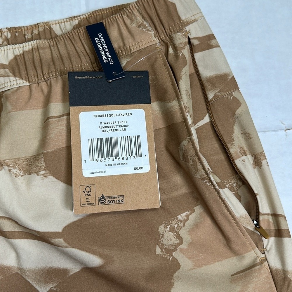 The‎ North Face Men's 3XL Wanderer Hiking Shorts Almond Butter NWT Standard Fit - Picture 5 of 10